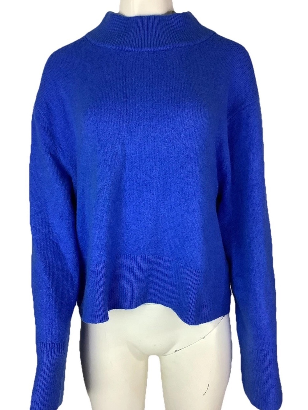 J Crew Sz L Chunky Crewneck Pullover Sweater In Super Soft Yarn In Blue - Picture 2 of 7